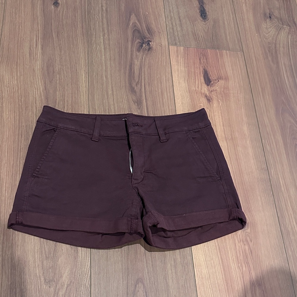 American Eagle Outfitters Midi Dark Maroon Shorts